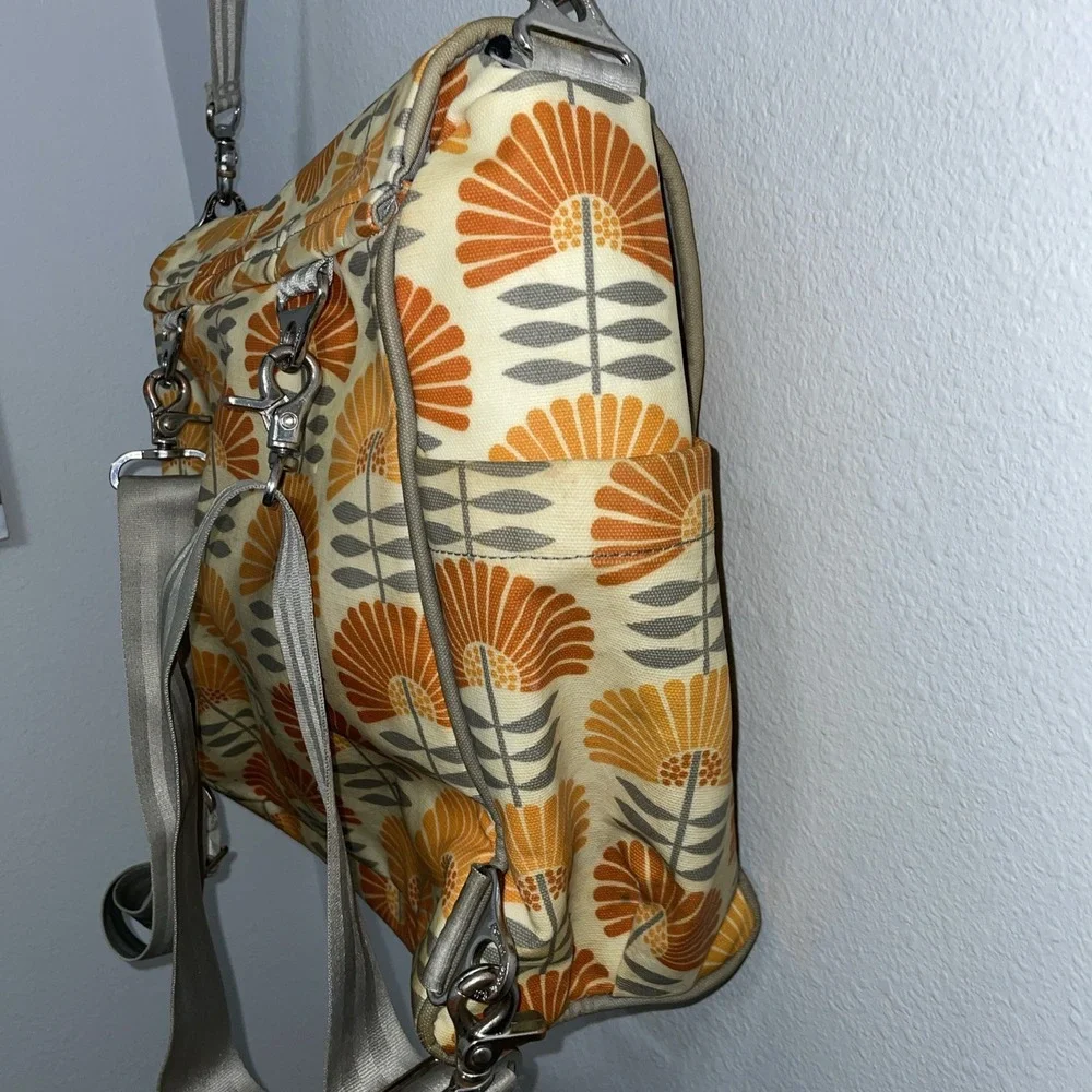 Petunia Pickle DAYDREAMING IN DAX Boxy‎ Backpack Diaper Bag Orange White Used